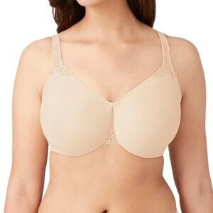 Wacoal Bodysuede Ultra Full Figure Seamless Underwire Bra‎ 44DD Beige Nude 85814